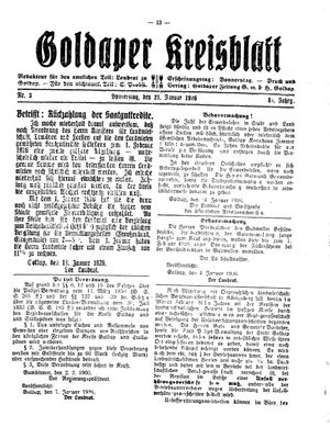 Goldaper Kreisblatt vom 21.01.1926