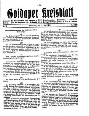 Goldaper Kreisblatt vom 17.06.1926