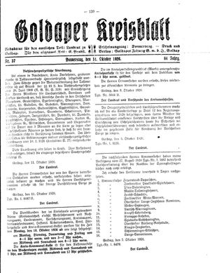 Goldaper Kreisblatt vom 14.10.1926