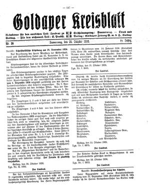 Goldaper Kreisblatt vom 28.10.1926