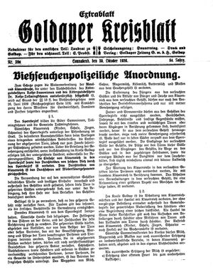 Goldaper Kreisblatt vom 30.10.1926