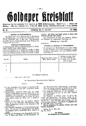 Goldaper Kreisblatt vom 12.05.1927