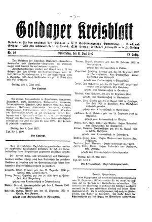 Goldaper Kreisblatt vom 09.06.1927