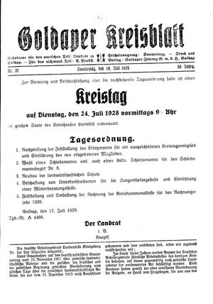 Goldaper Kreisblatt vom 19.07.1928