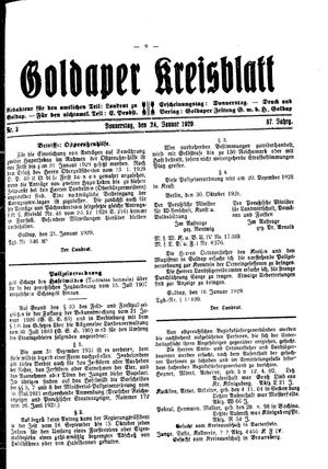 Goldaper Kreisblatt on Jan 24, 1929