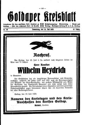 Goldaper Kreisblatt vom 18.07.1929