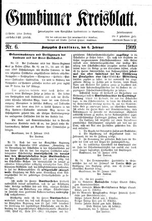 Gumbinner Kreisblatt vom 06.02.1909