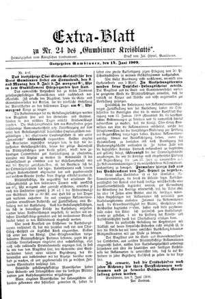 Gumbinner Kreisblatt vom 15.06.1909