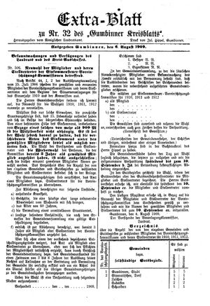 Gumbinner Kreisblatt vom 06.08.1909