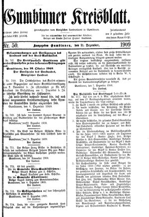 Gumbinner Kreisblatt vom 11.12.1909
