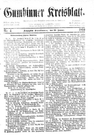 Gumbinner Kreisblatt vom 29.01.1910