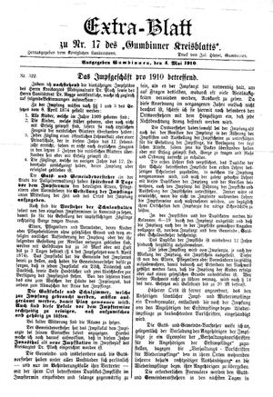 Gumbinner Kreisblatt vom 04.05.1910