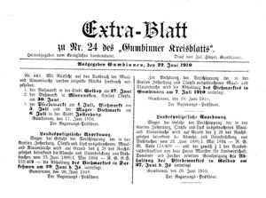 Gumbinner Kreisblatt vom 22.06.1910