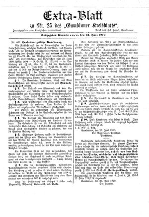 Gumbinner Kreisblatt vom 25.06.1910