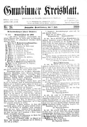 Gumbinner Kreisblatt vom 02.07.1910