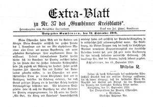 Gumbinner Kreisblatt vom 12.09.1910