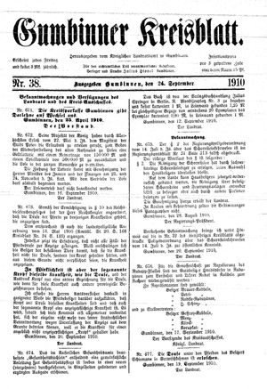 Gumbinner Kreisblatt vom 24.09.1910