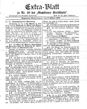 Gumbinner Kreisblatt vom 03.10.1910