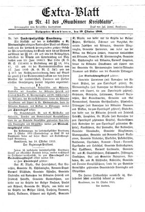 Gumbinner Kreisblatt vom 19.10.1910