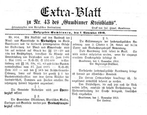 Gumbinner Kreisblatt vom 29.10.1910