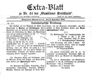Gumbinner Kreisblatt vom 08.11.1910
