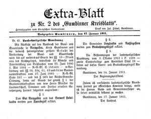 Gumbinner Kreisblatt vom 17.01.1911