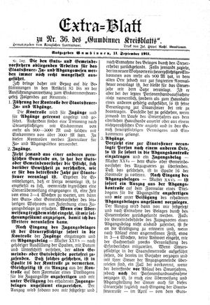Gumbinner Kreisblatt vom 11.09.1911