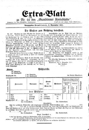 Gumbinner Kreisblatt vom 06.11.1911
