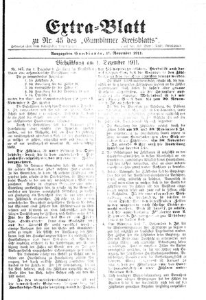 Gumbinner Kreisblatt vom 11.11.1911