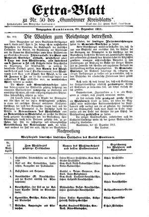 Gumbinner Kreisblatt vom 23.12.1911
