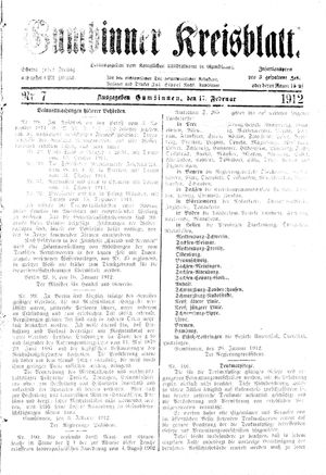 Gumbinner Kreisblatt on Feb 17, 1912