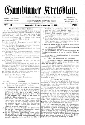 Gumbinner Kreisblatt vom 16.03.1912