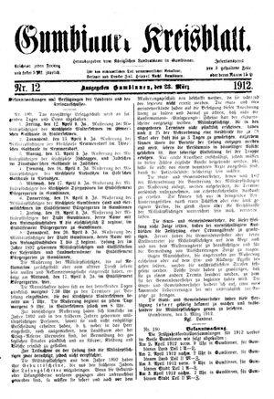 Gumbinner Kreisblatt vom 23.03.1912
