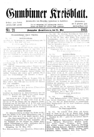Gumbinner Kreisblatt vom 25.05.1912