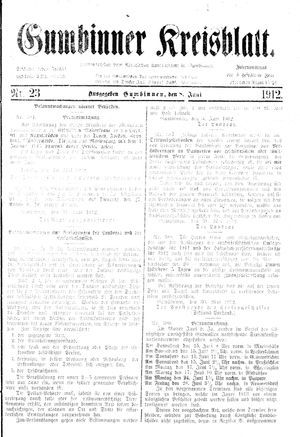 Gumbinner Kreisblatt vom 08.06.1912