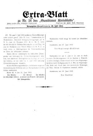 Gumbinner Kreisblatt vom 29.06.1912
