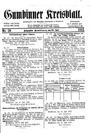 Gumbinner Kreisblatt vom 20.07.1912