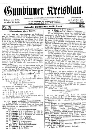 Gumbinner Kreisblatt vom 10.08.1912