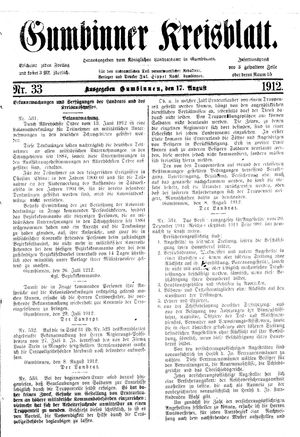 Gumbinner Kreisblatt vom 17.08.1912