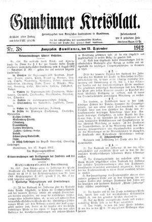 Gumbinner Kreisblatt vom 21.09.1912