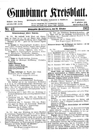 Gumbinner Kreisblatt vom 26.10.1912