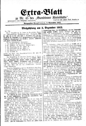 Gumbinner Kreisblatt vom 09.11.1912