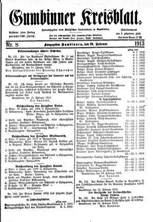 Gumbinner Kreisblatt vom 22.02.1913