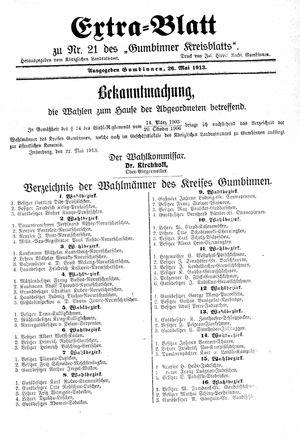 Gumbinner Kreisblatt vom 26.05.1913