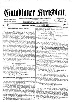 Gumbinner Kreisblatt vom 31.05.1913
