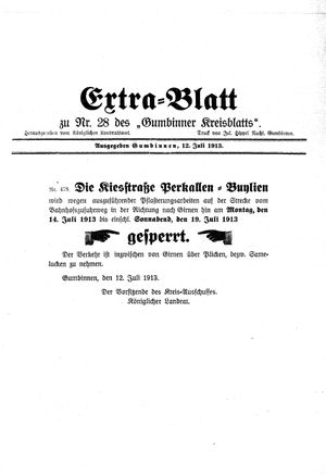 Gumbinner Kreisblatt vom 12.07.1913