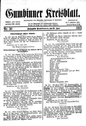 Gumbinner Kreisblatt vom 26.07.1913