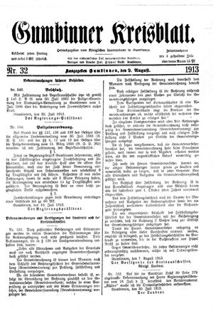 Gumbinner Kreisblatt vom 09.08.1913