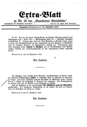 Gumbinner Kreisblatt vom 25.09.1913