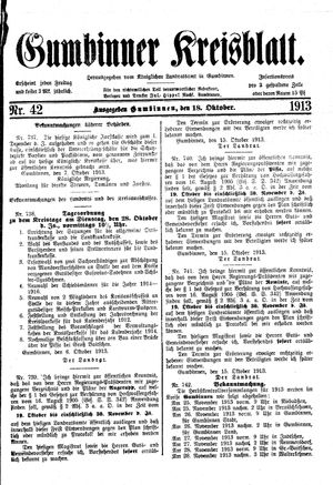 Gumbinner Kreisblatt vom 18.10.1913